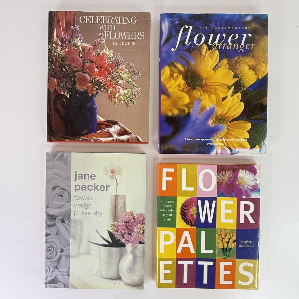 Flower Arranging Book Lot 4 Jane Packer Lynda Owen Woodhams Illustrated HC DJ